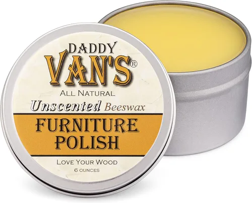 Daddy Van's Esmalte de muebles de cera de abeja natural sin perfume, seguro para alimentos, nutre y protege muebles, armarios, antigüedades y bloque