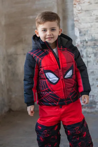 Vista 8 de Marvel Chaqueta acolchada con cremallera para cosplay, tallas de niño a niño grande (2T - 14-16)