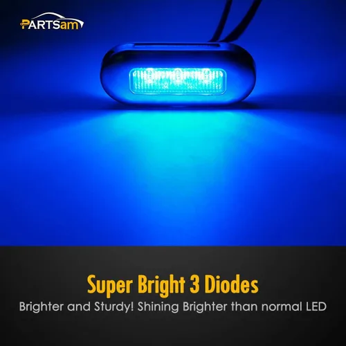 Vista 3 de Luces LED de cortesía de 3 pulgadas, 4 unidades, para yates, botes, escaleras, jardines, lente transparente