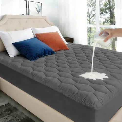 Vista 11 de Protector de colchón tamaño individual, impermeable, lavable, funda acolchada para colchón ajustable, protección de cama de plástico sin ruido