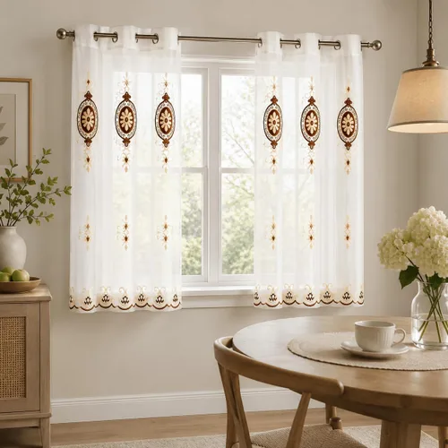 Vista 22 de VOGOL Cortinas/Cortinajes/Paneles/Tratamientos Personalizados Simples de Chenilla Jacquard Opacas Elegancia para Ventana para Dormitorio Sala