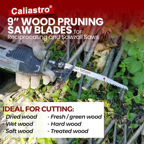 Vista 7 de Hojas de sierra de poda de madera de 9 pulgadas para sierras recíprocas/Sawzall - Paquete de 5 Caliastro