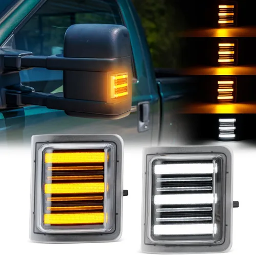 Vista 9 de Luz de señal de espejo lateral LED ensamblaje compatible con F150 2009-2014/para Mark LT 2010-2014, lámpara de giro intermitente dinámica secuencial