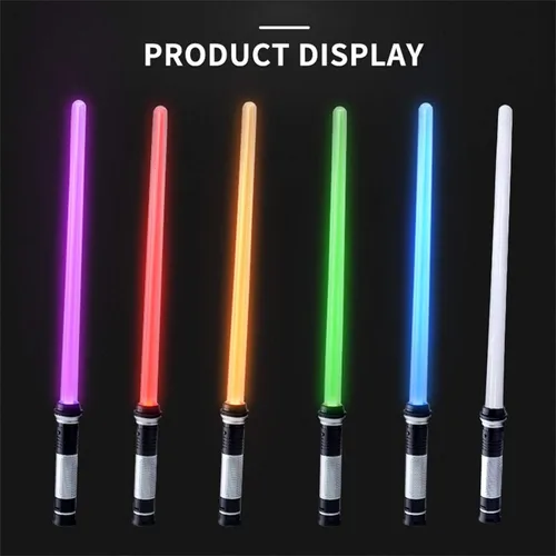 Vista 4 de Espadas ninja para niños iluminadas, juego de espadas ligeras con sonido (sensible al movimiento), espada multicolor de lujo para fiesta