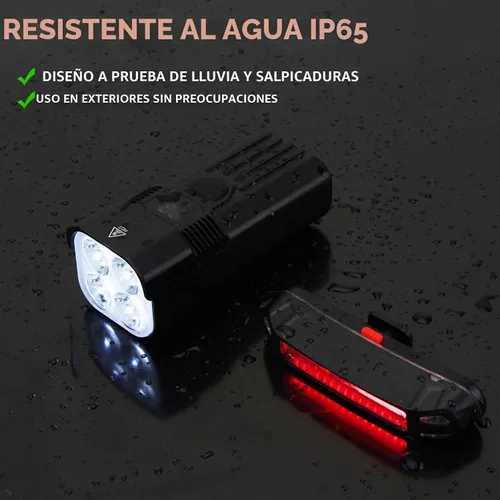 Vista 7 de Bike Light for Night Riding, 2000LM/1000LM Bicycle Headlight & Taillight, Multiple Modes,3000mAh/2000mAh USB C Rechargeable Waterproof LED Bright