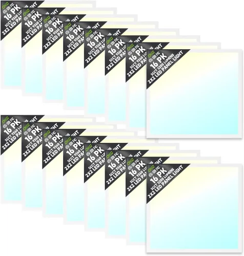 Vista 21 de OKQ - Lámpara LED de panel plano de 2 x 4 pulgadas, 5 CCT 3000K-6500K ajustables y 5 vatios seleccionables, 0-10 V regulable, luz de techo LED