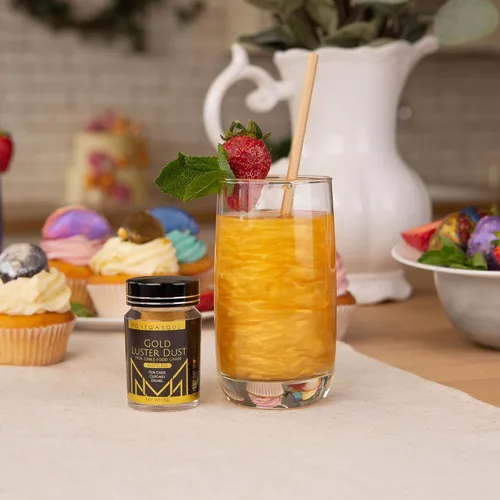 Vista 8 de MONÉGASQUE Purpurina comestible Gold & Violet Luster Dust para bebidas y postres, 2 x 0.53 oz, polvo de colorante alimenticio para decoración