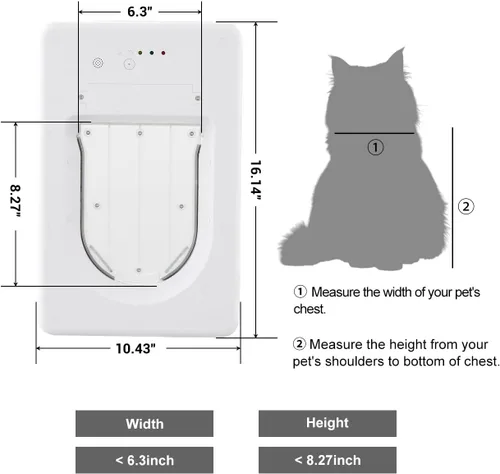 Vista 8 de Puerta electrónica inteligente para mascotas, puerta automática para perros y gatos con 3 modos, sensor electrónico alimentado por batería, puerta