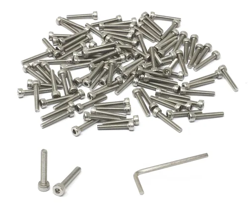 Vista 166 de iexcell Kit de tornillos de cabeza hexagonal de acero inoxidable 304, 100 unidades M2 x 0.157 in, paso de rosca de 0.016 in