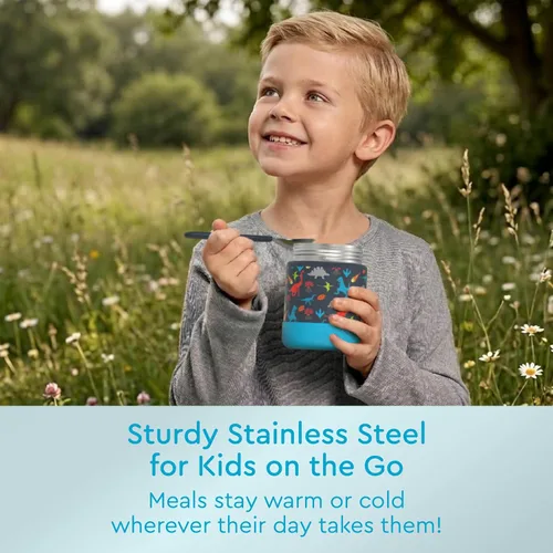 Vista 4 de Bentgo - Tarro de alimentos de acero inoxidable para niños - 11 onzas, contenedor de alimentos a prueba de fugas con doble aislamiento