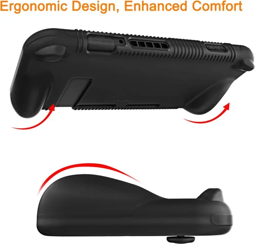 Vista 3 de FINTIE Funda de silicona compatible con Nintendo Switch - Suave antideslizante a prueba de golpes Funda protectora con diseño de agarre ergonómico