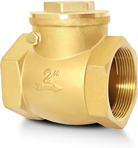 Vista 9 de Válvula de retención horizontal NPT de 1/2", válvula de retención oscilante de latón sin retorno para evitar el reflujo de agua, válvula