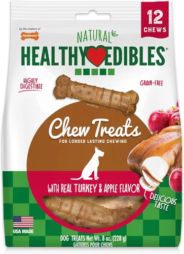 Vista 12 de Nylabone Healthy Edibles Masticables Naturales para Perros - Golosinas masticables de larga duración para perros, sabor a carne asada y pollo