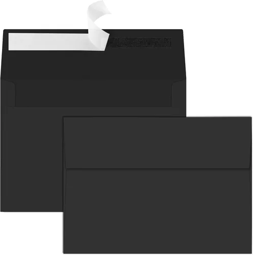 70 paquetes de sobres de invitación, sobres A2 negros, sobres postales para tarjetas de 4.5x5.5, sobres para invitaciones, autoadhesivos para fotos