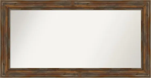 Vista 315 de Amanti Art Espejo de baño marrón para sobre fregadero, 26 x 26 pulgadas, espejo de tocador cuadrado marrón rústico Alexandria, marco de madera