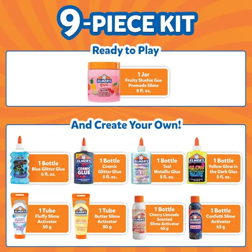 Vista 5 de Elmer's El kit de slime All-Star incluye activador de pegamento líquido y slime prefabricado, 9