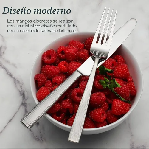 Vista 6 de Mikasa Cocoa Blossom - Juego de cubiertos de 65 piezas para 12, cubiertos de acero inoxidable 18/10 con servicio completo y utensilios para servir