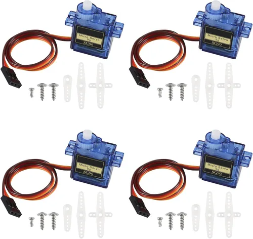 4 unids SG90 Micro Servo Motor Mini Servo SG90 0.32 oz Servo Kit para RC Helicóptero Avión Coche Barco Robot Brazo/Mano/Caminar/Servo Puerta Bloqueo