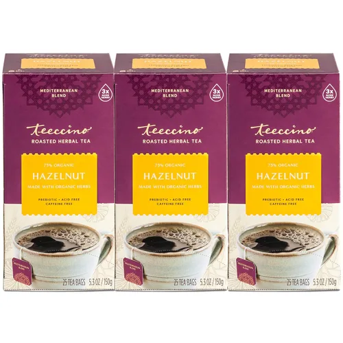 Vista 3 de Teeccino Té de hierbas – Amaretto de almendras – Té de hierbas rico y tostado sin cafeína y prebiótico para energía natural, 10 bolsas de té