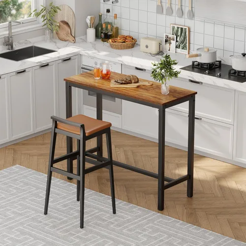 Vista 5 de Mr IRONSTONE - Mesa de bar, mesa de pub rectangular de 39" de altura con altura de barra, mesa de sofá, mesa de consola, mesa de comedor, mesa