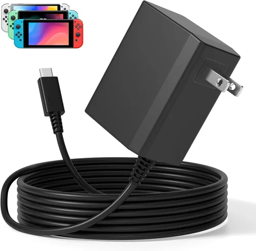 39W Charger for Nintendo Switch AC Adapter Switch Supply Power,15V 2.6A Fast Charging with 6.6FT USB C Cord Compatible with Nintendo Switch