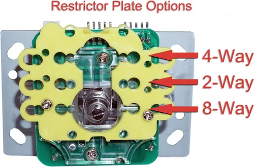 Vista 3 de Joystick LED Illluminated de 2-4-8 vías con tapa de bola LED rosa