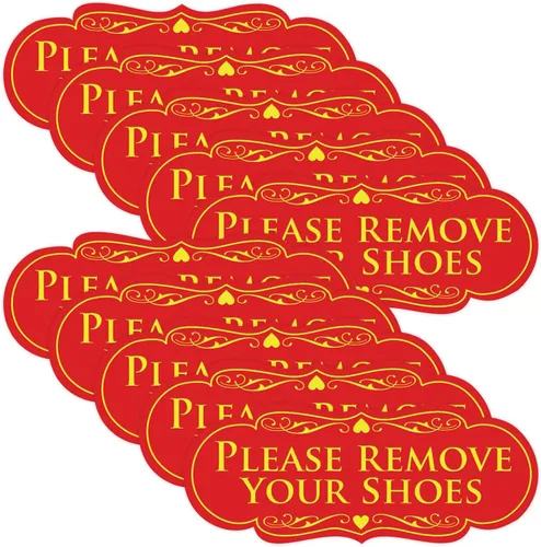 Vista 46 de Por favor, quítese los zapatos - Letrero de diseño