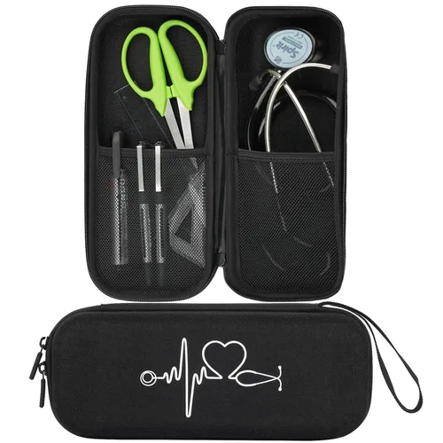 Vista 8 de CDBXPRG Funda para estetoscopio 3M Littmann, estetoscopio de transporte para estetoscopios de lujo de MDF Acoustica, soporte de viaje