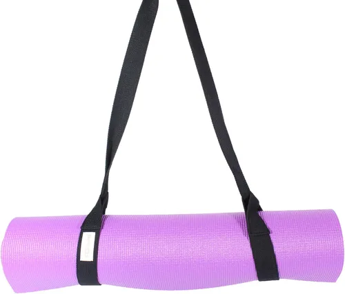 Vista 2 de Sol Living Correas de transporte de algodón negro Yoga Mat Sling Correa de transporte ajustable Correa de ejercicio de fitness