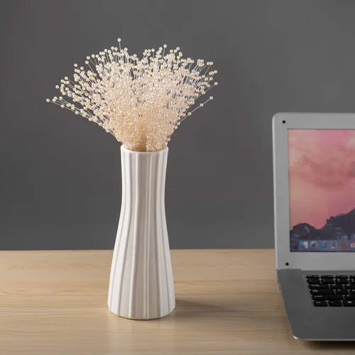 Vista 3 de Ramo de perlas de novia con cuentas de 50 piezas para decoración de fiesta (marfil)