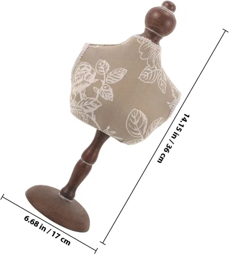 Vista 2 de DOITOOL Jewelry Display Holder Stand Necklace Display Mannequin Gray Pattern Jewelry Rack 17x36cm for Retail and Home