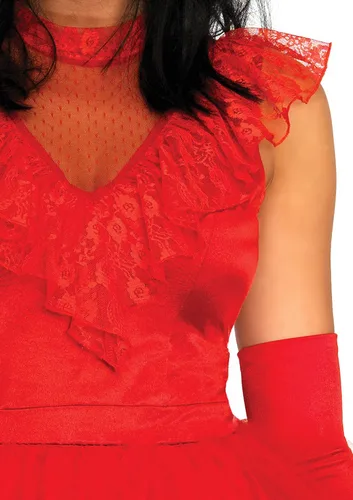 Vista 3 de Leg Avenue Disfraz de Halloween Beetle Bride de los años 80 para mujer, Rojo