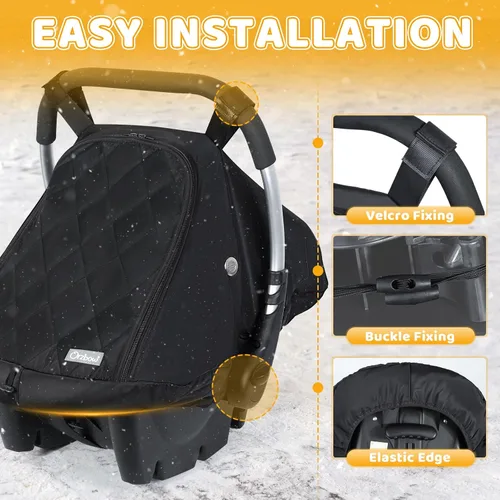 Vista 5 de Orzbow Funda de Asiento de Coche para Bebé Invierno - Funda Impermeable para Asiento de Coche para Asientos de Coche y Cochecitos Doona, Toldo