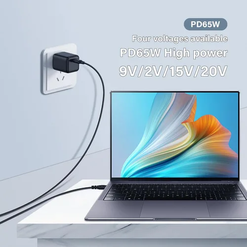 Vista 3 de GINTOOYUN Cable de carga USB C a DC5521 de 65 W PD USB tipo C de entrada a CC 0.217 x 0.083 in, cable de carga de alimentación de salida, para 12V