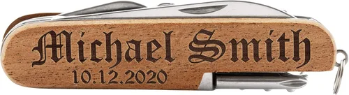 Navaja de bolsillo personalizada, navaja multifunción de bolsillo personalizada de 8 funciones, cuchillos personalizados, nombres grabados, regalo