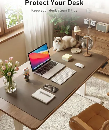 Vista 235 de Aothia Protector de escritorio de cuero, alfombrilla para mouse, alfombrilla de escritorio de oficina, 31.5 x 15.7 pulgadas, secante de escritorio