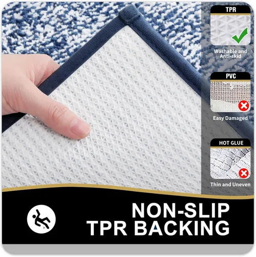 Vista 99 de OLANLY Alfombra de baño de microfibra extrasuave y absorbente, antideslizante, lavable a máquina, de secado rápido, adecuada para suelo de baño