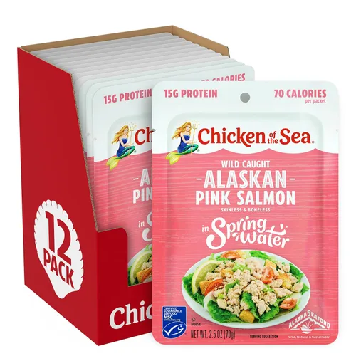 Vista 17 de Pollo del mar sin piel y sin hueso Pacífico ahumado salmón, bolsa de 3 onzas (paquete de 12)