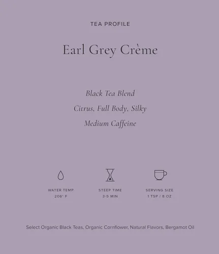 Vista 4 de Art of Tea Té orgánico Earl Grey Creme Lata de té artesanal de hojas sueltas de 2.5 onzas