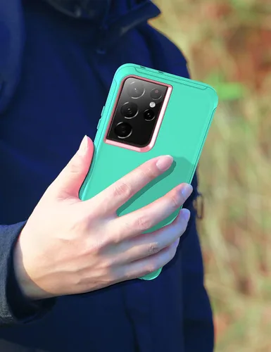 Vista 5 de MXX Funda compatible con Galaxy S21 Ultra, funda protectora de cuerpo con parachoques de 3 capas súper resistente y servicio pesado