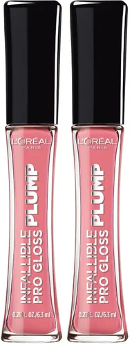 Vista 19 de L'Oréal Paris Infallible Pro Gloss Plump - Brillo labial con ácido hialurónico, brillo voluminizador de larga duración, los labios se ven Blossom
