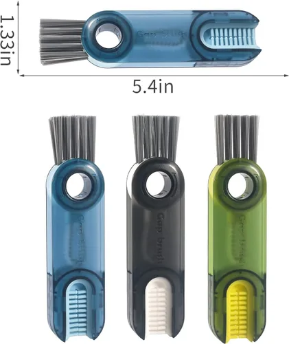 Vista 6 de Juego de cepillos de limpieza 3 en 1 para tapa de taza, herramientas de limpieza de botellas de aislamiento multifuncional, limpiador multipropósito
