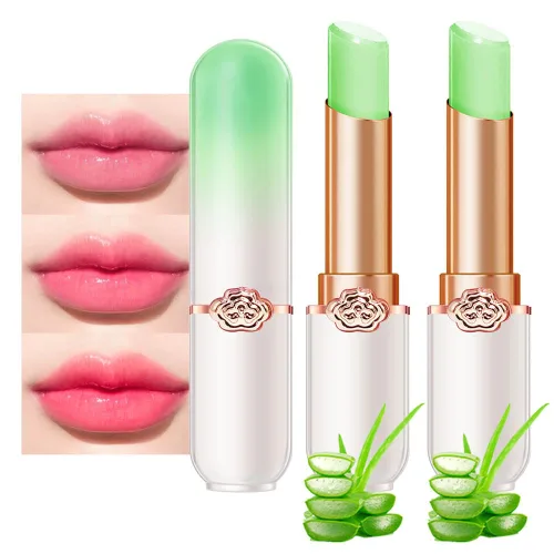 Vista 13 de evpct 2 piezas de bálsamo labial tintado de arándano, bálsamo labial que cambia de color, bálsamo labial de larga duración, mancha de labios