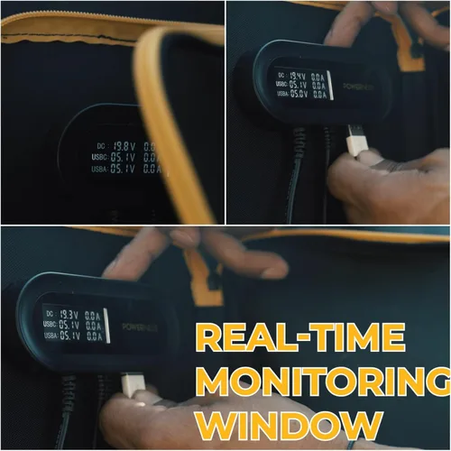 Vista 7 de Panel solar portátil de 120 vatios 18V con 16,4 pies16.4 ft de cable de extensión de DC