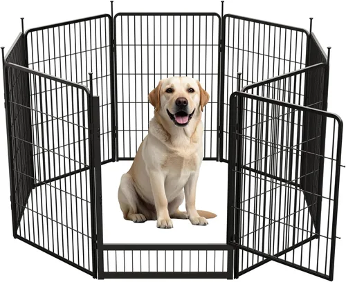 Vista 14 de SunsGrove Corralito para perros para exteriores, resistente de 24 pulgadas, 2 paneles, corralito de juego para cachorros, para interiores, valla