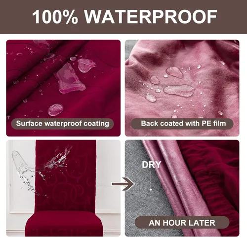 Vista 3 de Genina Fundas impermeables para sillas Parsons de comedor, fundas elásticas para sillas Parsons para comedor, cocina, funda protectora para silla