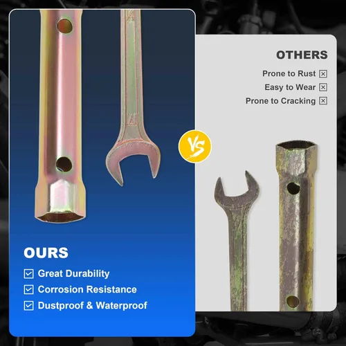 Vista 6 de Kit de herramientas de reparación de motocicleta de 8 piezas, alicates de bujía, llave hexagonal M6, destornillador de doble extremo, llave de doble