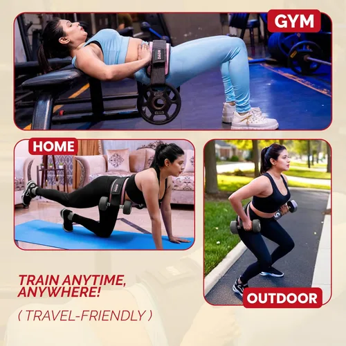 Vista 8 de DAGM Cinturón de Empuje de Cadera para Mancuernas Pesadas, Entrenador Seguro de Glúteos con Acolchado Extra Antideslizante que Protege tus Caderas