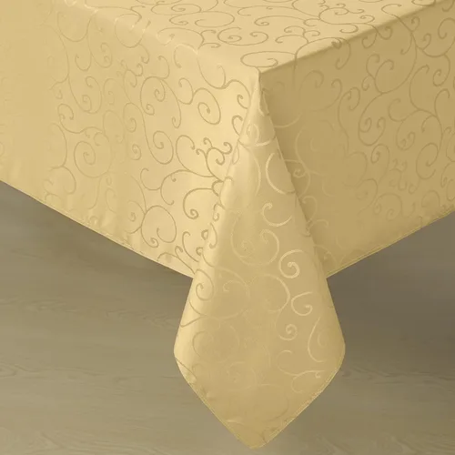 Vista 10 de Romanstile Mantel Rectangular de Jacquard, Mantel de Mesa Impermeable Elegante con Patrón Floral Rizado de Damasco, Cubierta de Mesa Decorativa