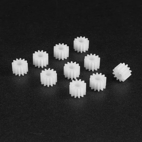 Vista 3 de uxcell 10 piezas de engranajes de plástico 12 dientes modelo 123A engranaje de reducción engranajes de gusano de plástico para RC coche robot motor